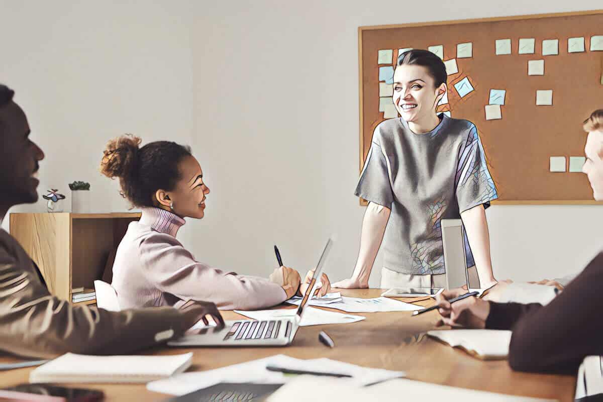 Team discussing hiring a chief content officer