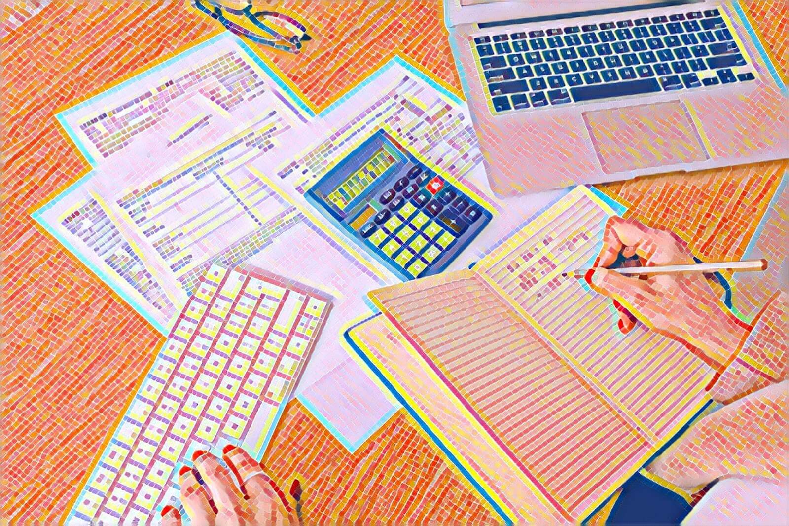 Accountant working at desk