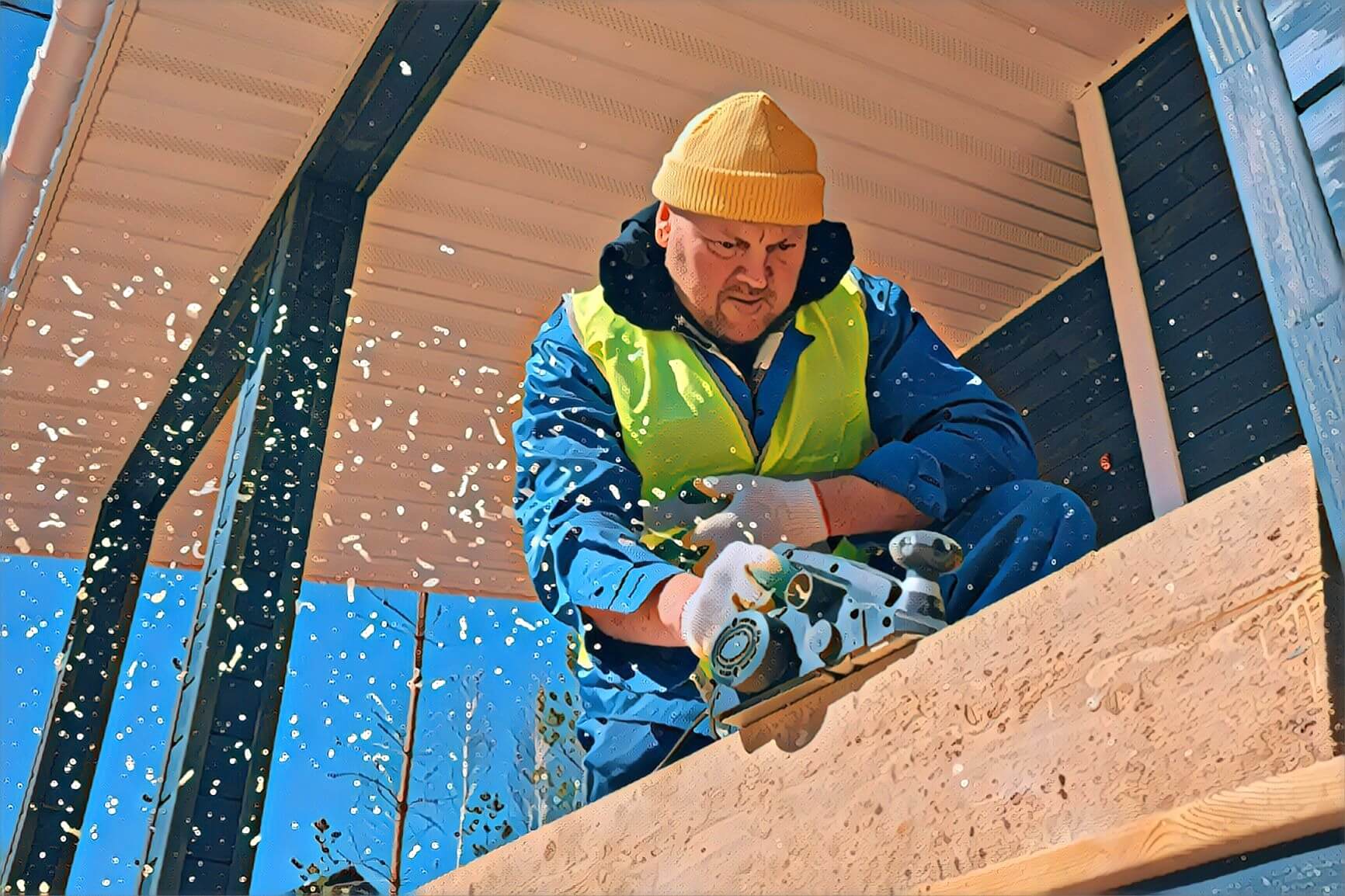 Construction worker working