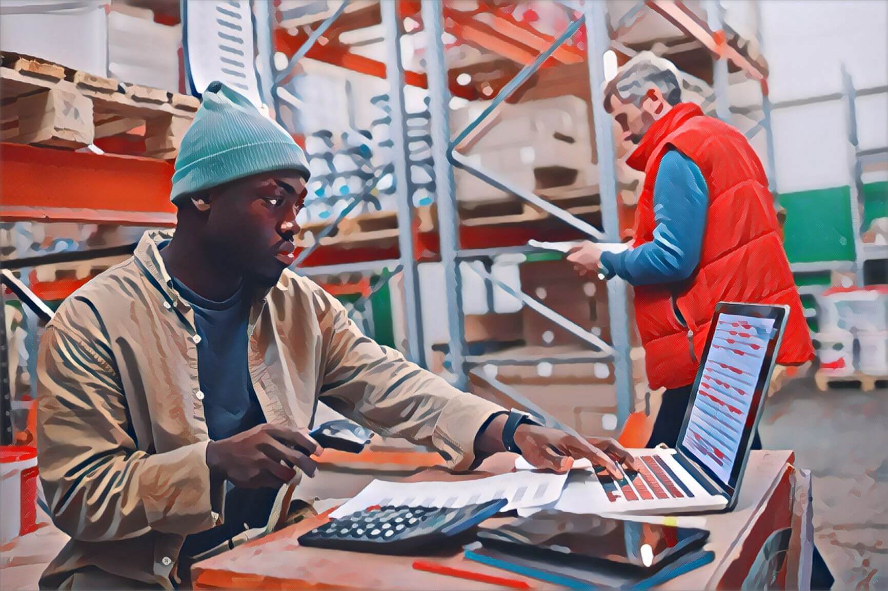 two men running ecommerce business in warehouse