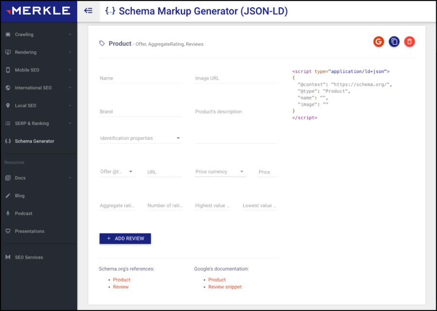 technical seo schema markup generator